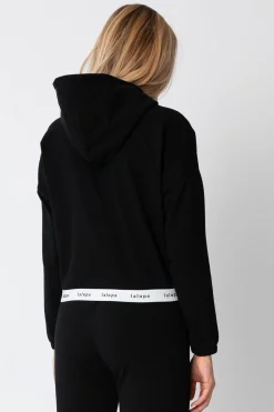Krótka bluza z logowaną gumą - czarna