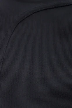 Legginsy prążkowane pushup z wysokim stanem - czarne