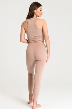 Legginsy z zapiętkiem - mocca
