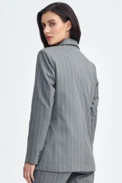 Marynarka oversize zapinana na guziki – szara
