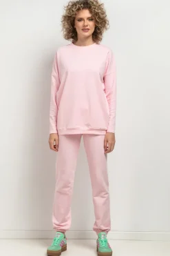 Prosta bluza dresowa - jasnoróżowa