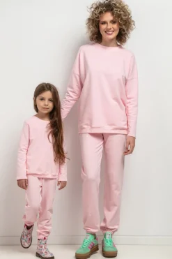 Prosta bluza dresowa - jasnoróżowa