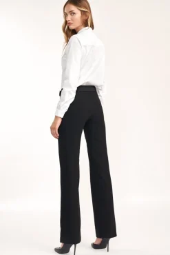 Spodnie z rozszerzaną nogawką - czarne