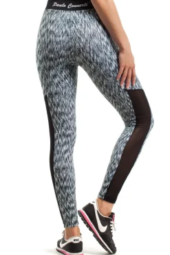 Sportowe legginsy FIT z czarną wstawką na łydce - model 4