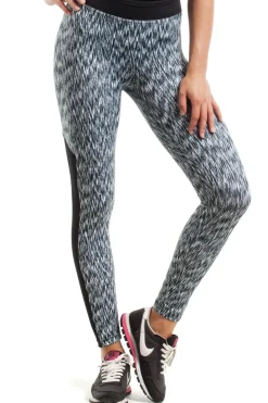 Sportowe legginsy FIT z czarną wstawką na łydce - model 4