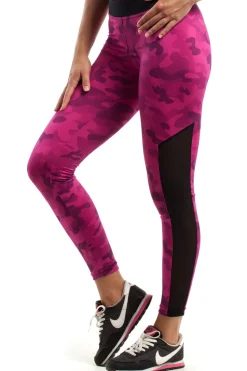 Sportowe legginsy FIT z czarną wstawką na łydce