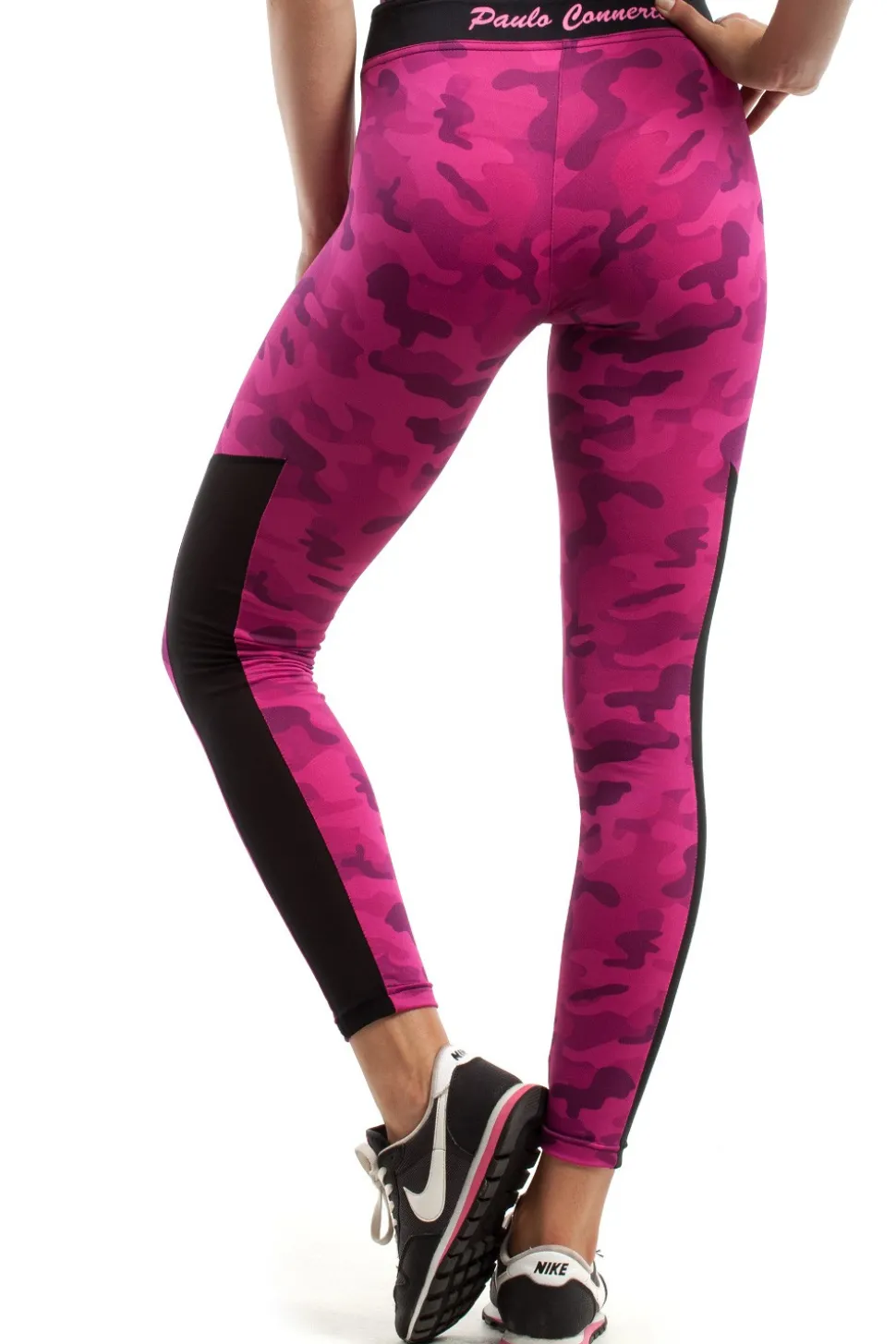 Sportowe legginsy FIT z czarną wstawką na łydce