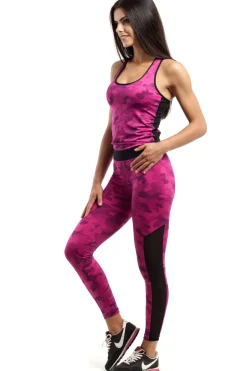 Sportowe legginsy FIT z czarną wstawką na łydce