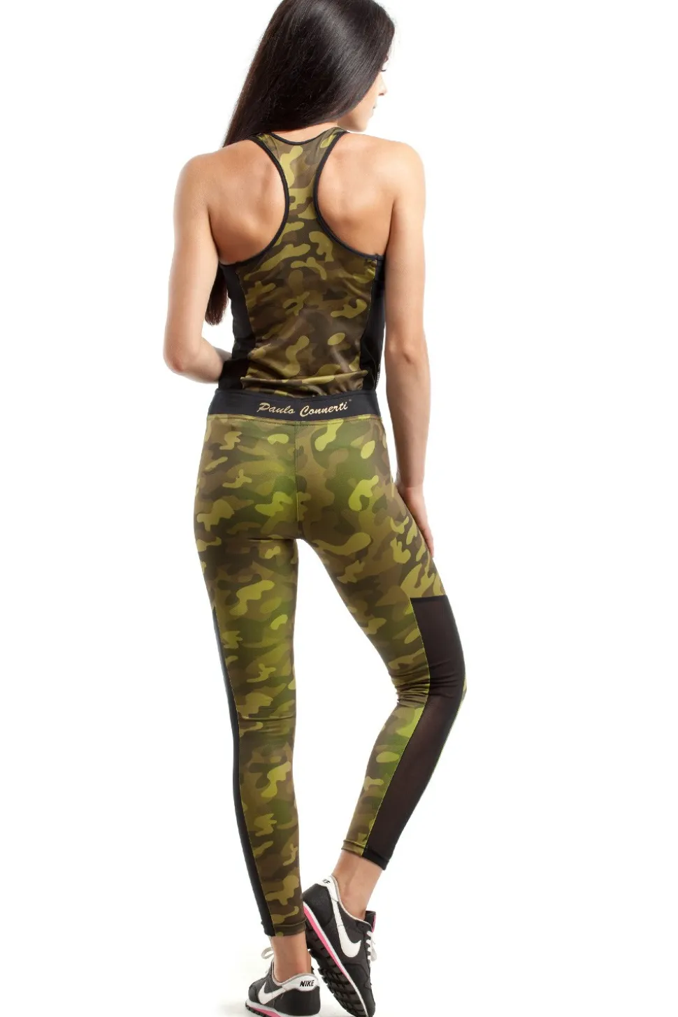 Sportowe legginsy FIT z wstawką na łydce