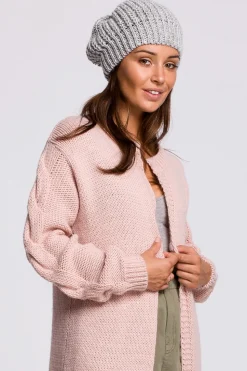 Stylowy ciepły beret - szary