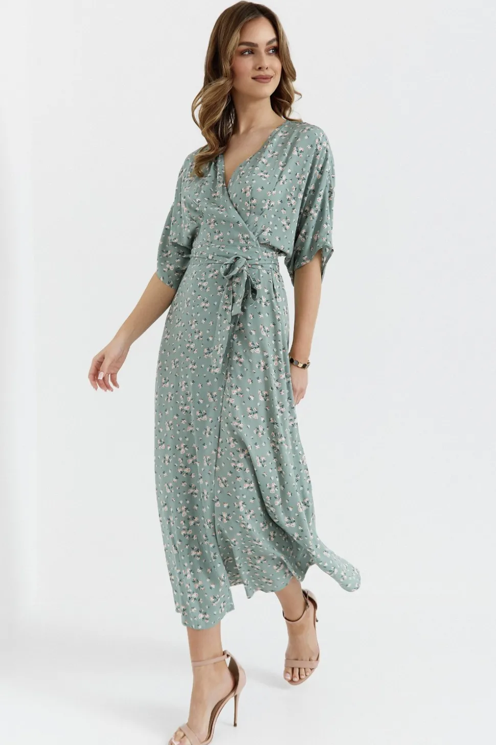 Sukienka maxi wiązana w pasie - model 7