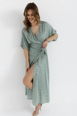 Sukienka maxi wiązana w pasie - model 7