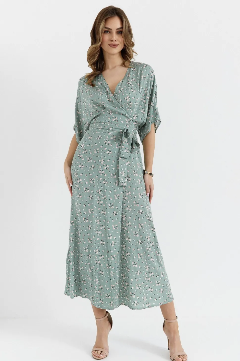 Sukienka maxi wiązana w pasie - model 7