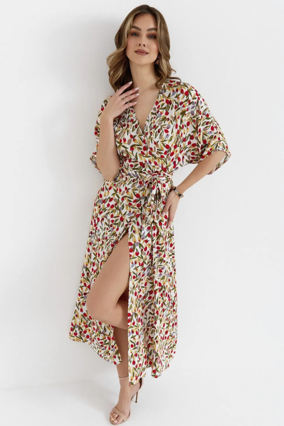 Sukienka maxi wiązana w pasie - model 5