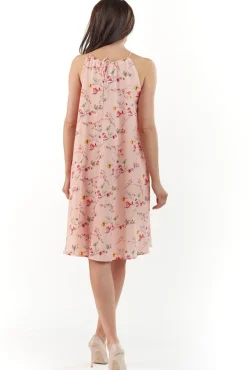 Sukienka oversize bez rękawów - różowa