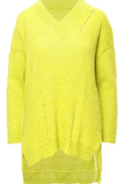 Sweter z dziurami - żółty
