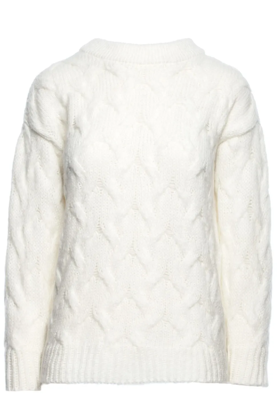 Sweter ze splotem typu warkocz - ecru