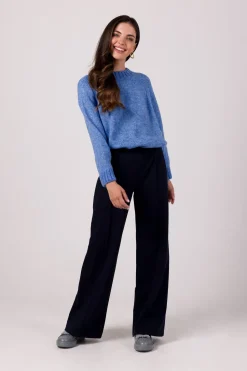 Sweter z nietoperzowymi rękawami - lazurowy