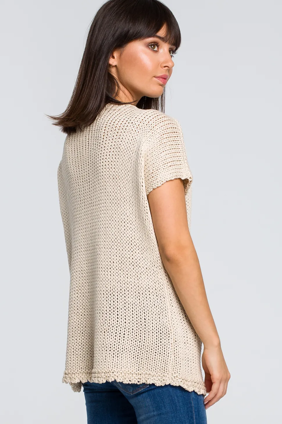 Sweter z palmą - beżowy