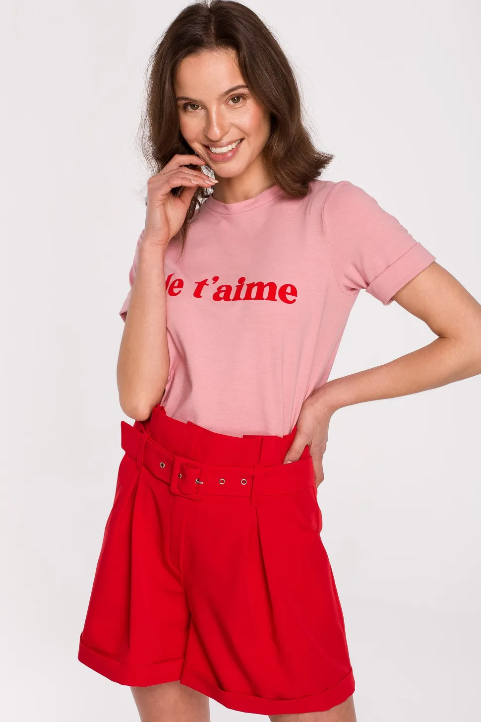 T-shirt z nadrukiem - różowy