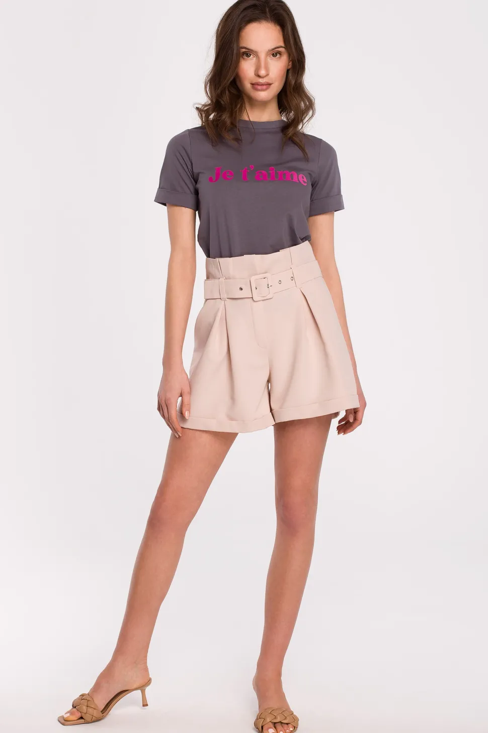 T-shirt z nadrukiem - stalowy