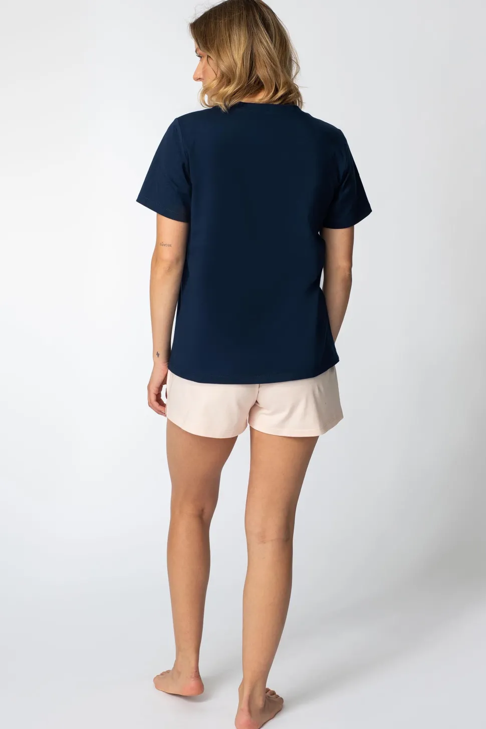 T-shirt z nadrukiem z przodu - granatowy