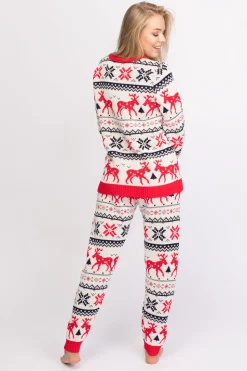 Świąteczny sweter w renifery - biały