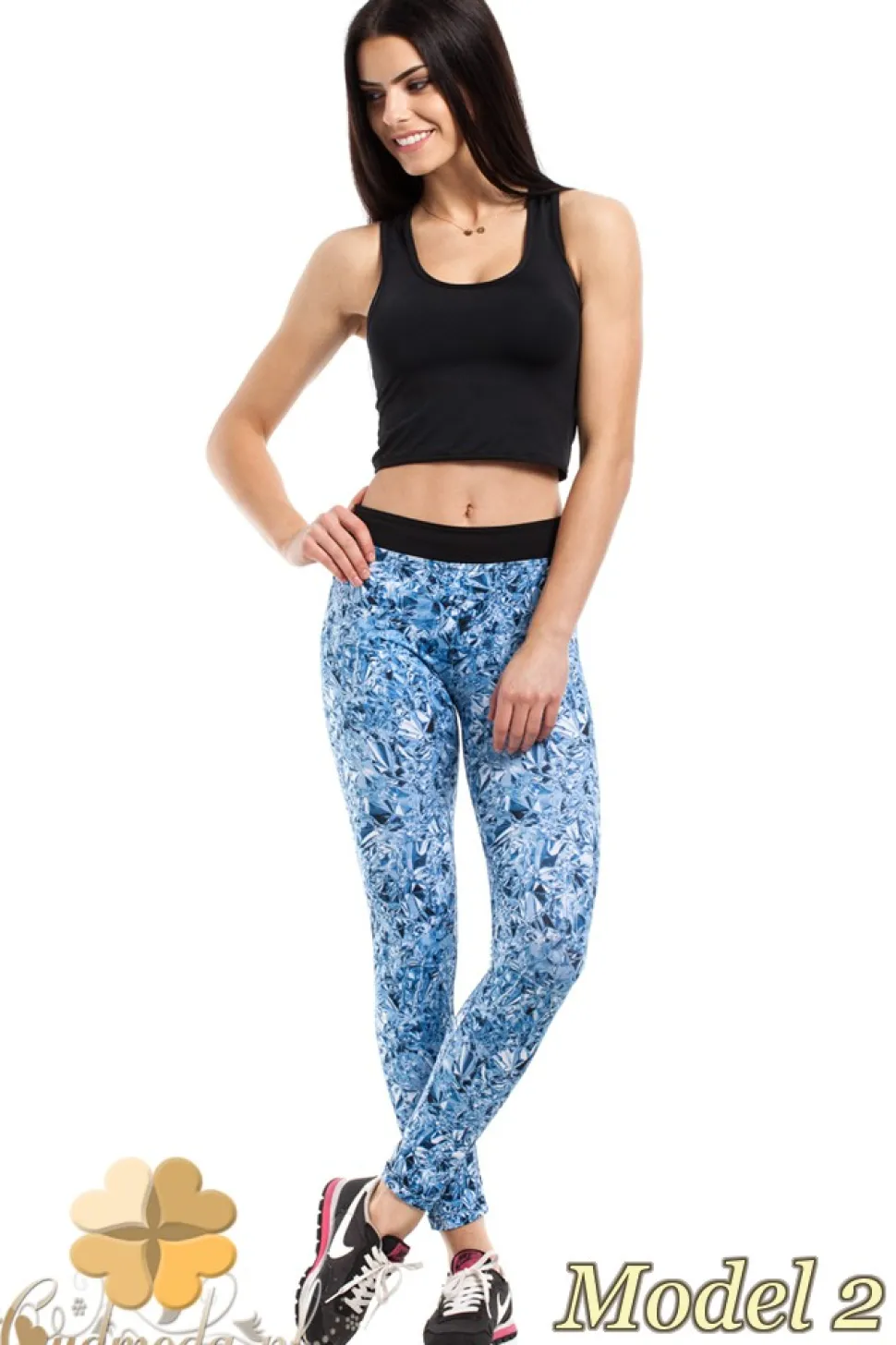 Wyszczuplające legginsy sportowe we wzory - model 2