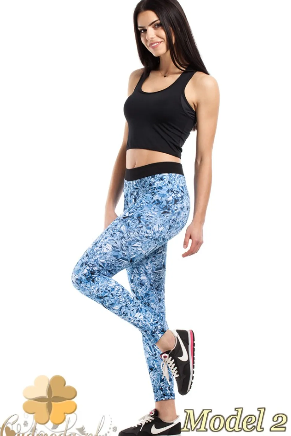 Wyszczuplające legginsy sportowe we wzory - model 2